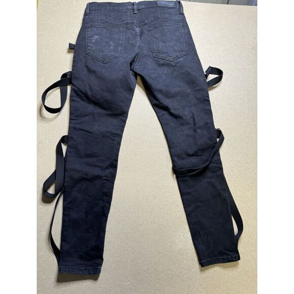 Amiri REAR Black straped Jeans Size 32 Authentic Retail $1500 - Picture 4 of 12